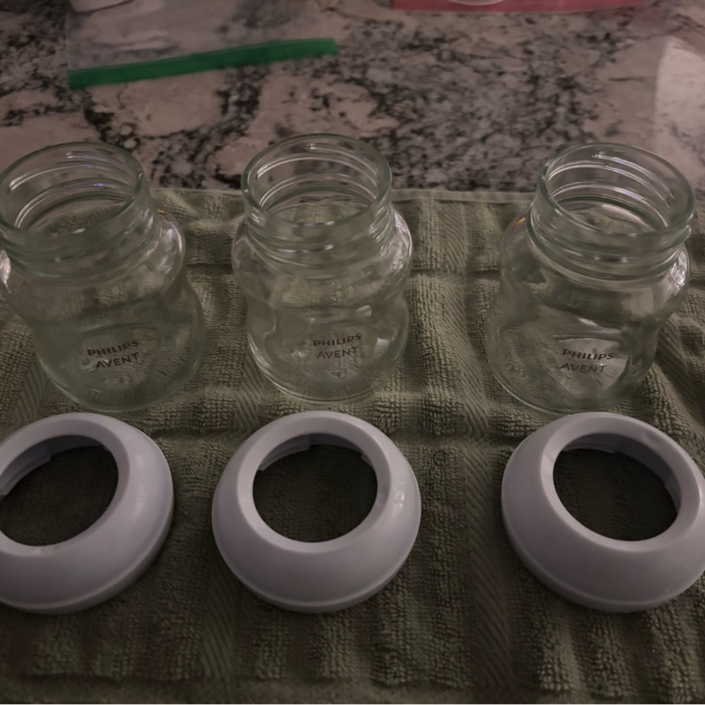 3 Phillips Avent Glass baby bottles